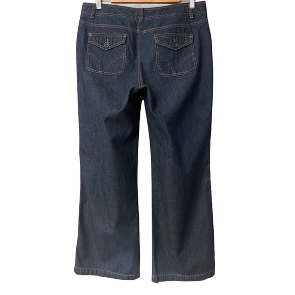 Dockers Wide Leg Medium Wash Mid Rise Denim Blue Jeans Women's Size 8S - Picture 4 of 11